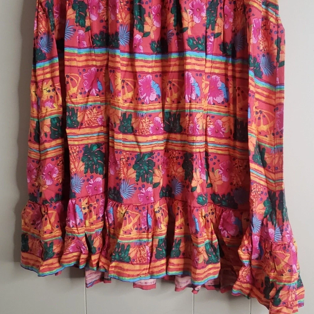 Chelsea & Violet Orange Floral Print Dress Large
